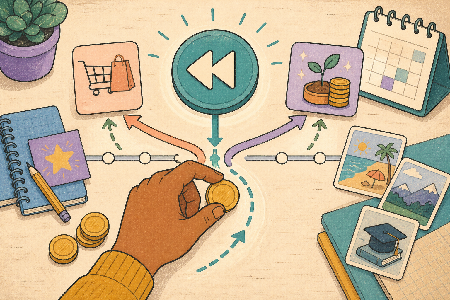 Rewind One Money Decision illustration