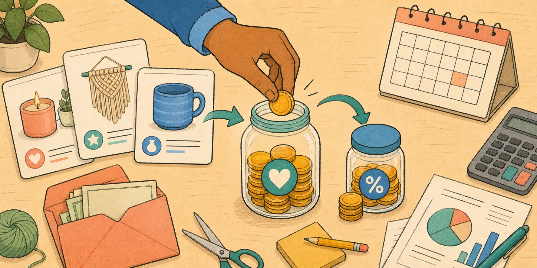 Turn a Side Hustle Into Savings illustration