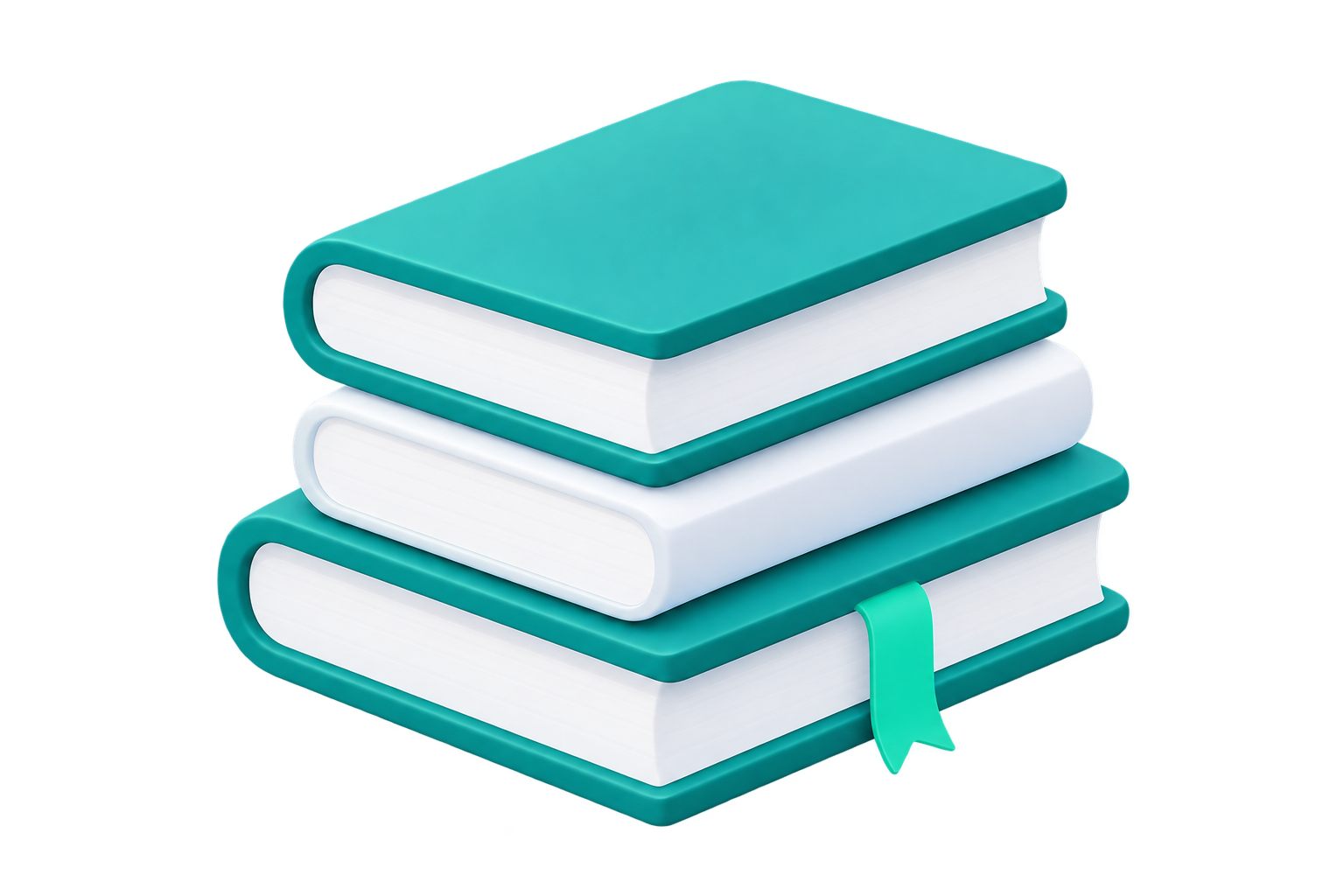 Stack of teal books